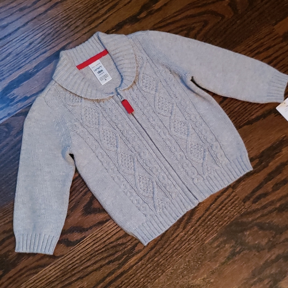Gray zip cardigan